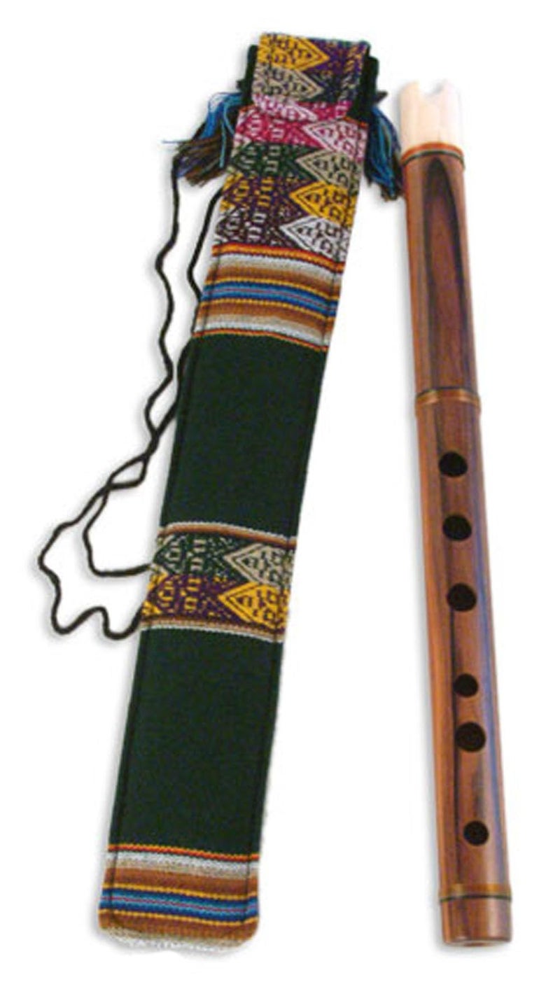 NOVICA Wooden Andean Quena Flute with Cow Bone Mouthpiece and Carrying Case, 'Song of The Andes' - Image 1